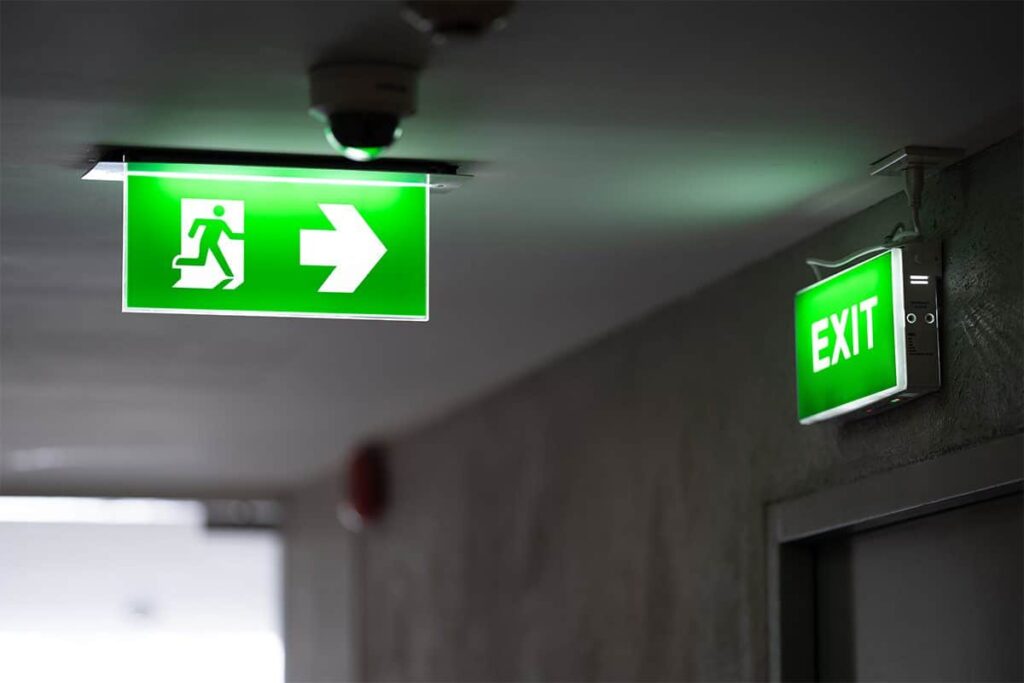 commercial indoor lighting exit sign bw henderson