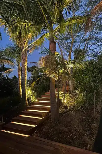 outdoor stairs garden lighting